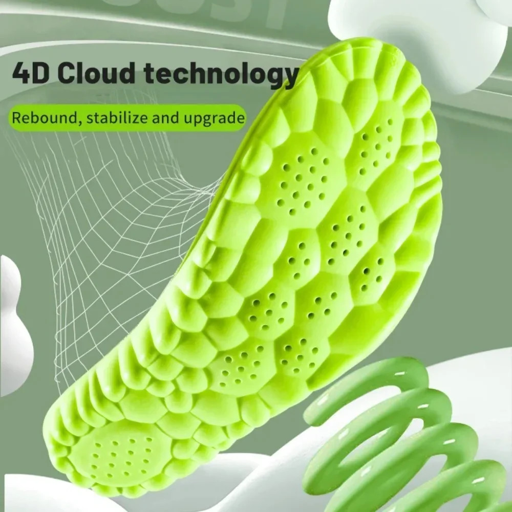 4D Sport Insole Super Soft Shock Absorption Orthopedic Inserts For Basketball Ru