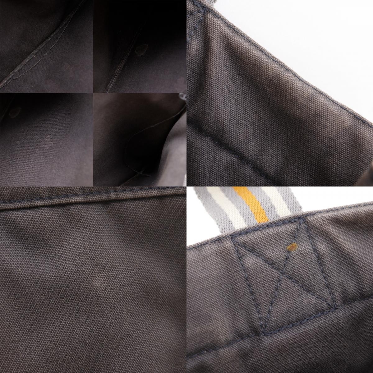 HERMES Fourre ToutMM Handbag Ginza limited Tote Bag gray Cotton canvas unisex