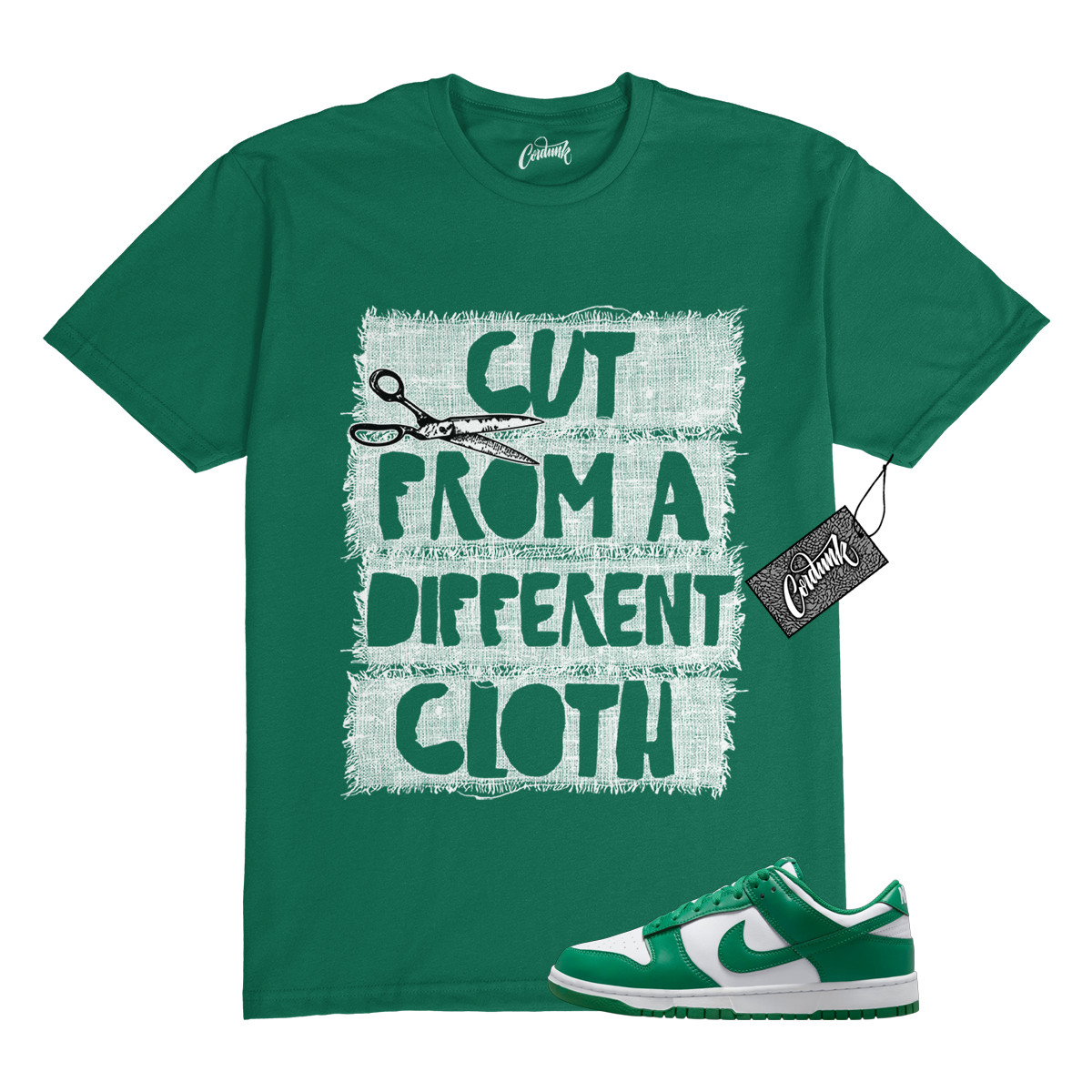 Dunk Malachite Green White Low T Shirt Match CUT