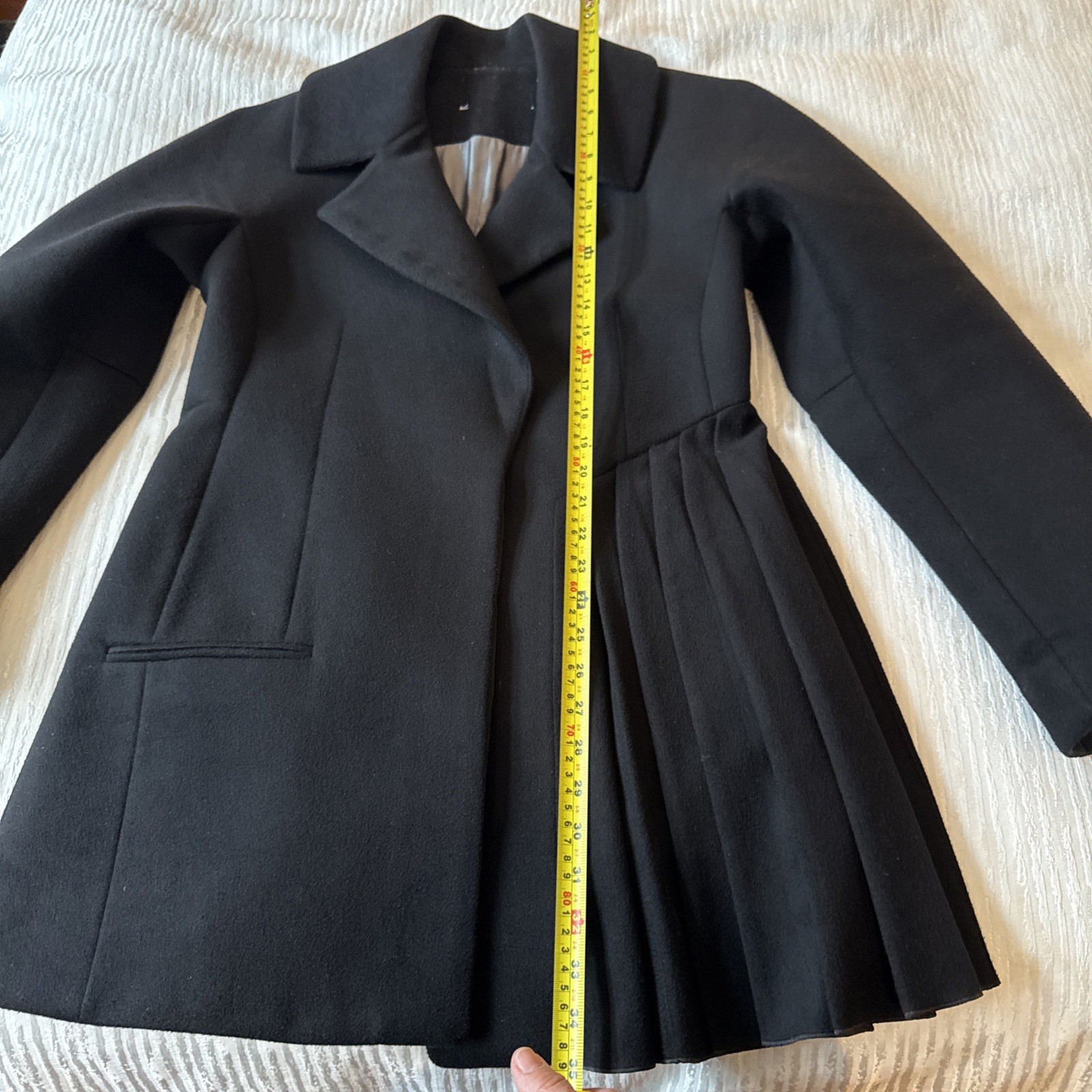Black Coat, Sz 10, Made In England,90%virgin Wool,10shmere