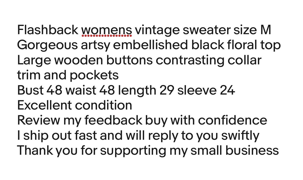 Flashback womens sweater size M vintage black artsy embellished top gorgeous