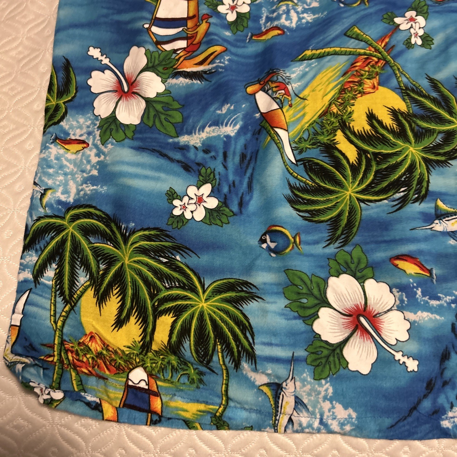 ISLAND EXPRESSIONS 100%RAYON hand wash Blue Button Front size XXXXL