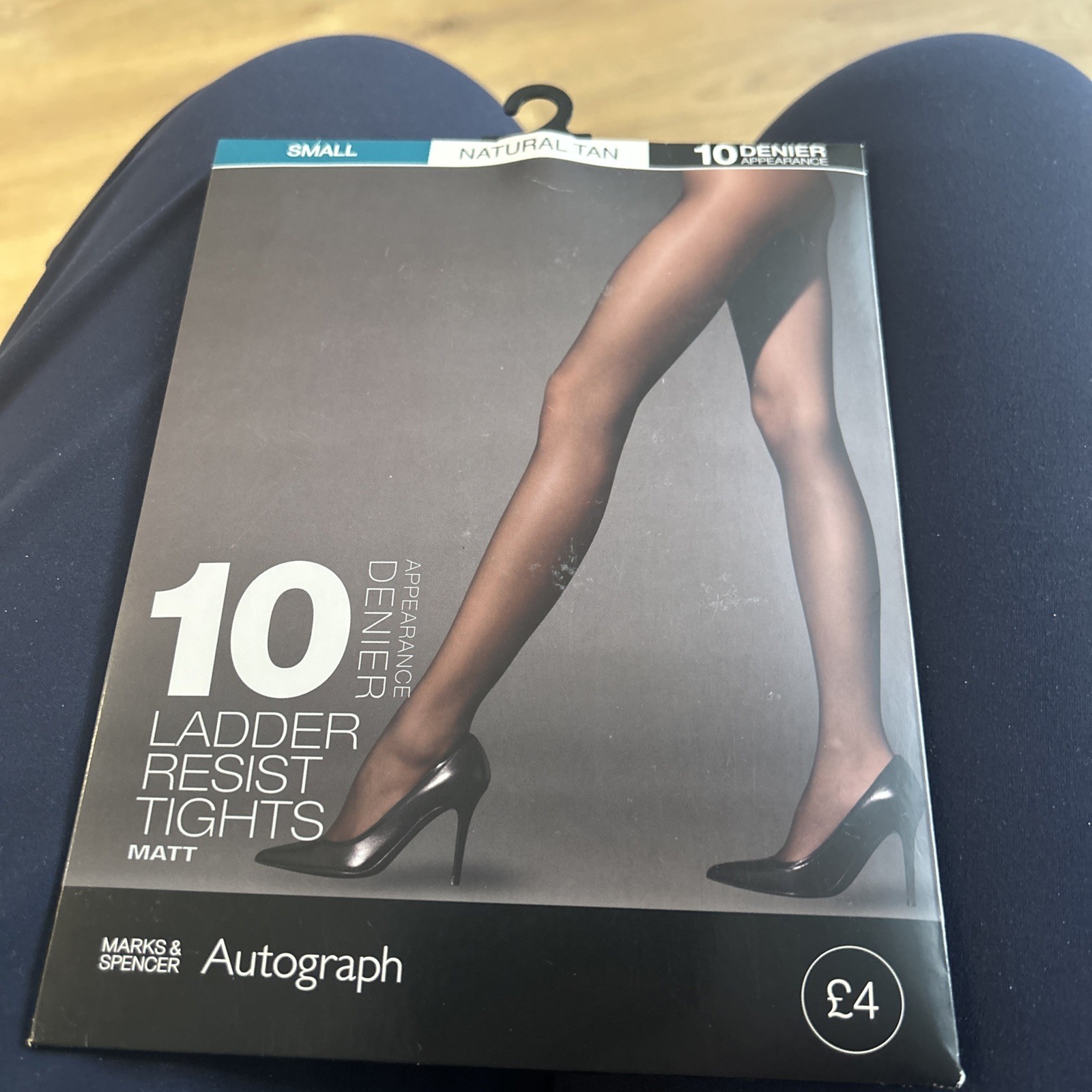 Autograph Ladder Resist Natural Tan Matt 10 Denier Tights Size Small Bnwt