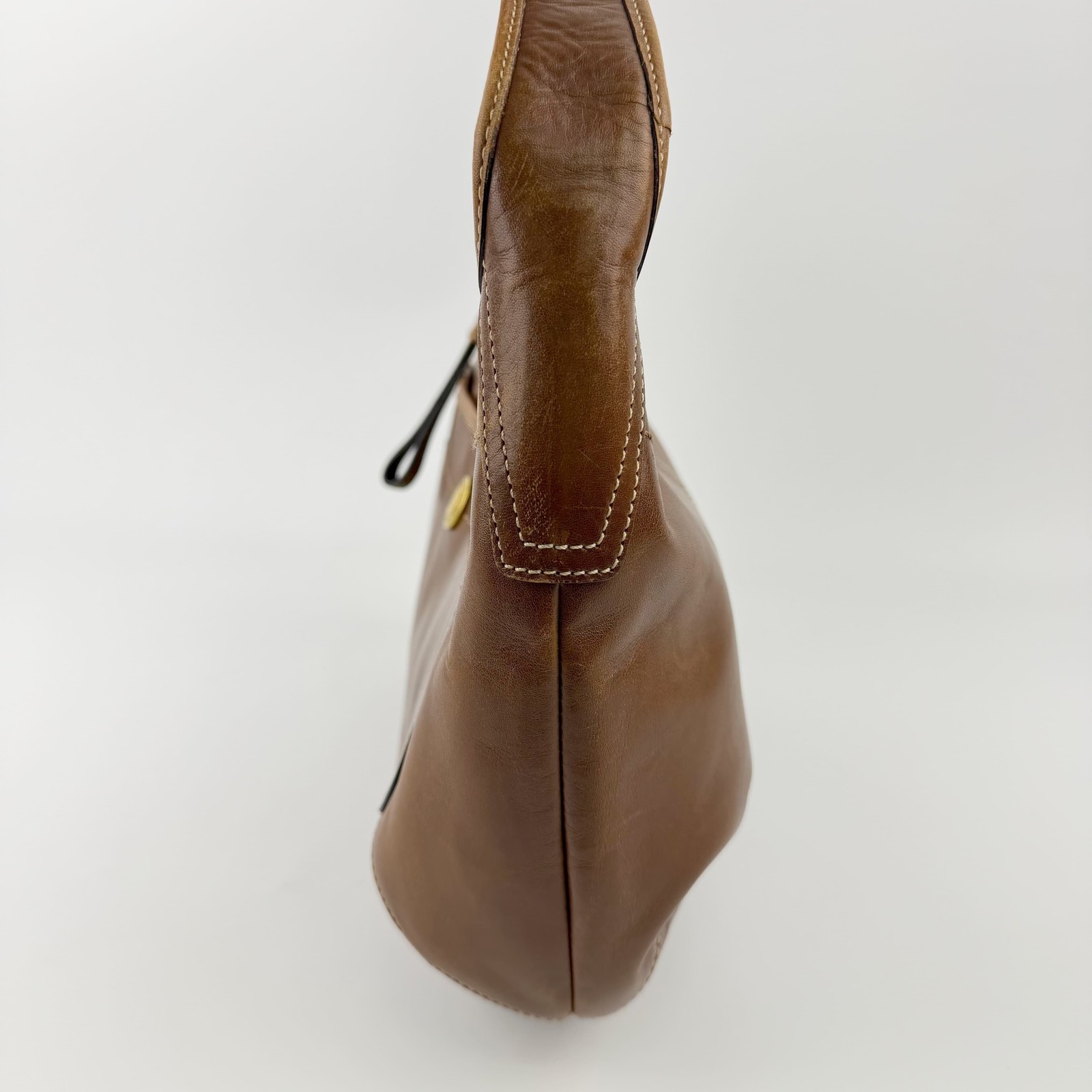 COACH Vintage Brown Leather Shoulder Bag Gold Hardware 11.4in HboC260603a04