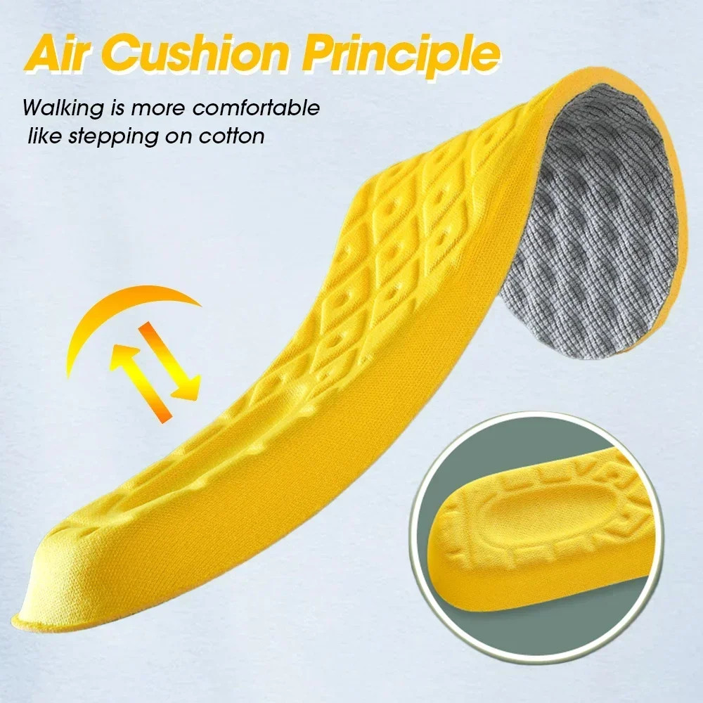 4Pcs Soft Latex Memory Foam Insoles Women Men Sport Running Foot Support Shoe Pa