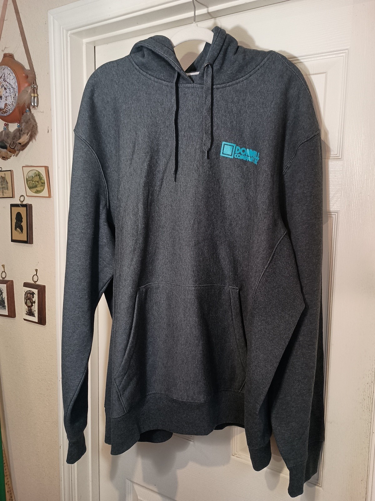 Sport-Tek Mens Gray Hoodie “Donwell Co.” & USA Flag Logo 3XL