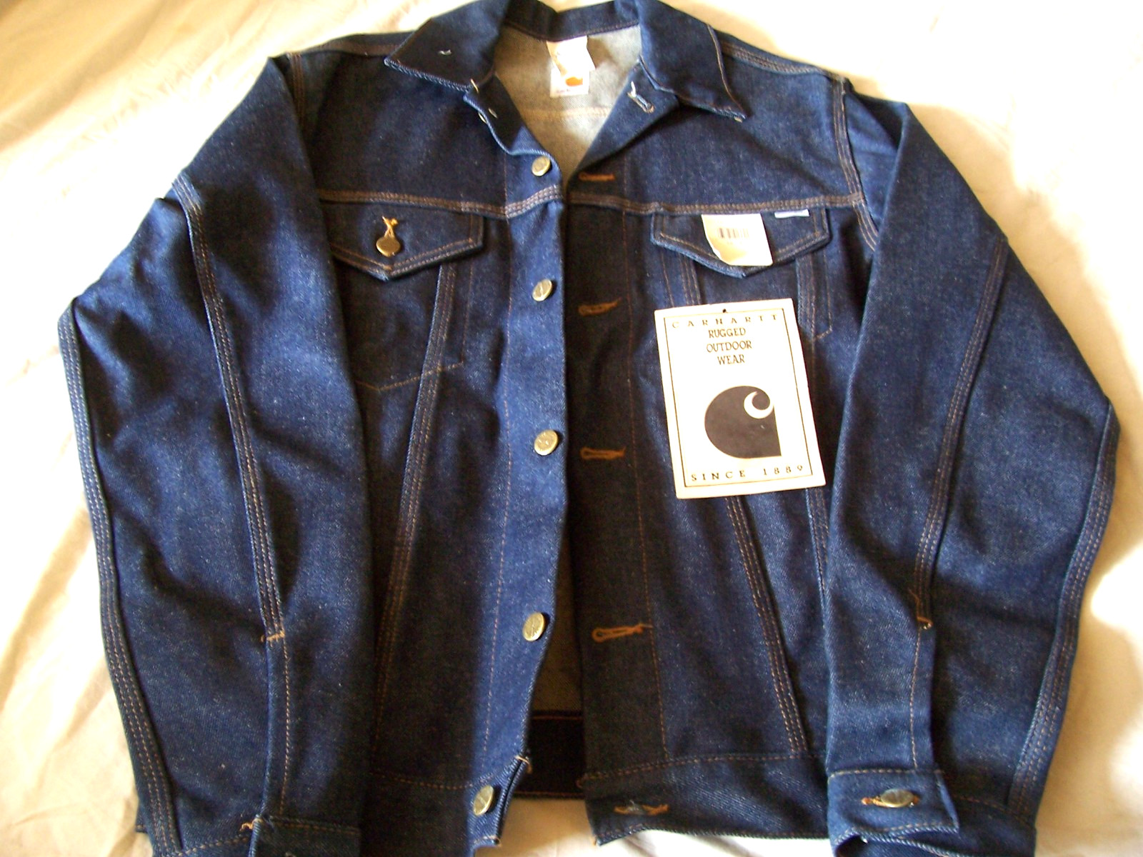 1980’s CARHARTT MENS JACKET DENIM NEW WITH TAG 1889-1989 100 YEARS JU118 38T