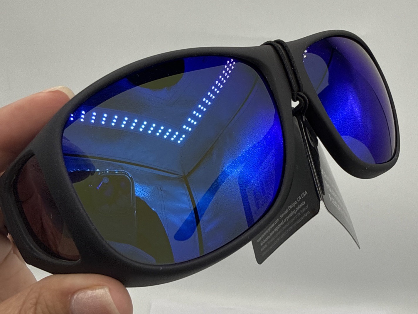Cocoons C302M Pilot Black Polarized Blue Mirrored Fitover Flex2Fit Glasses NIB