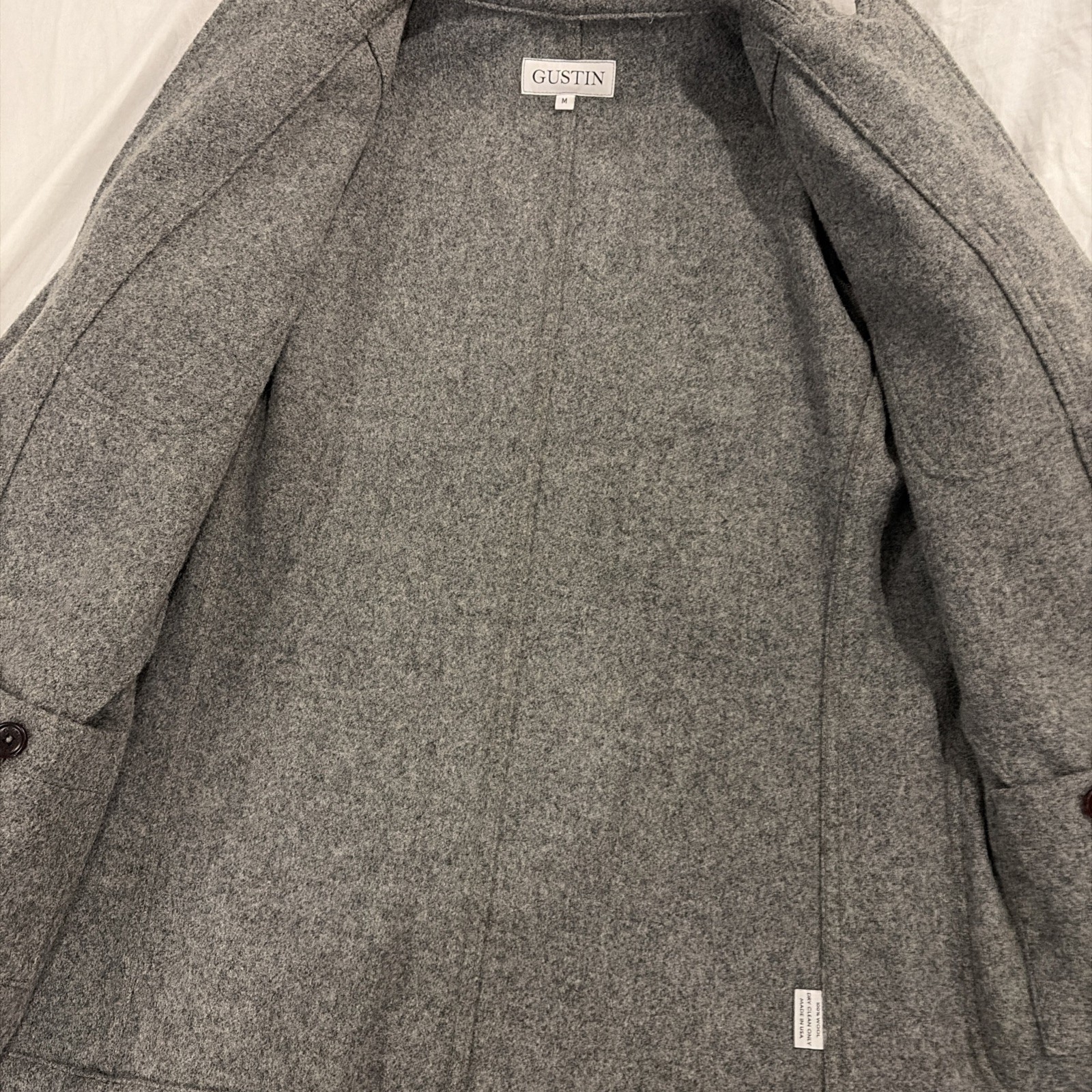 New Gustin 100% Wool Felt City Jacket Men’s Size M Made In USA
