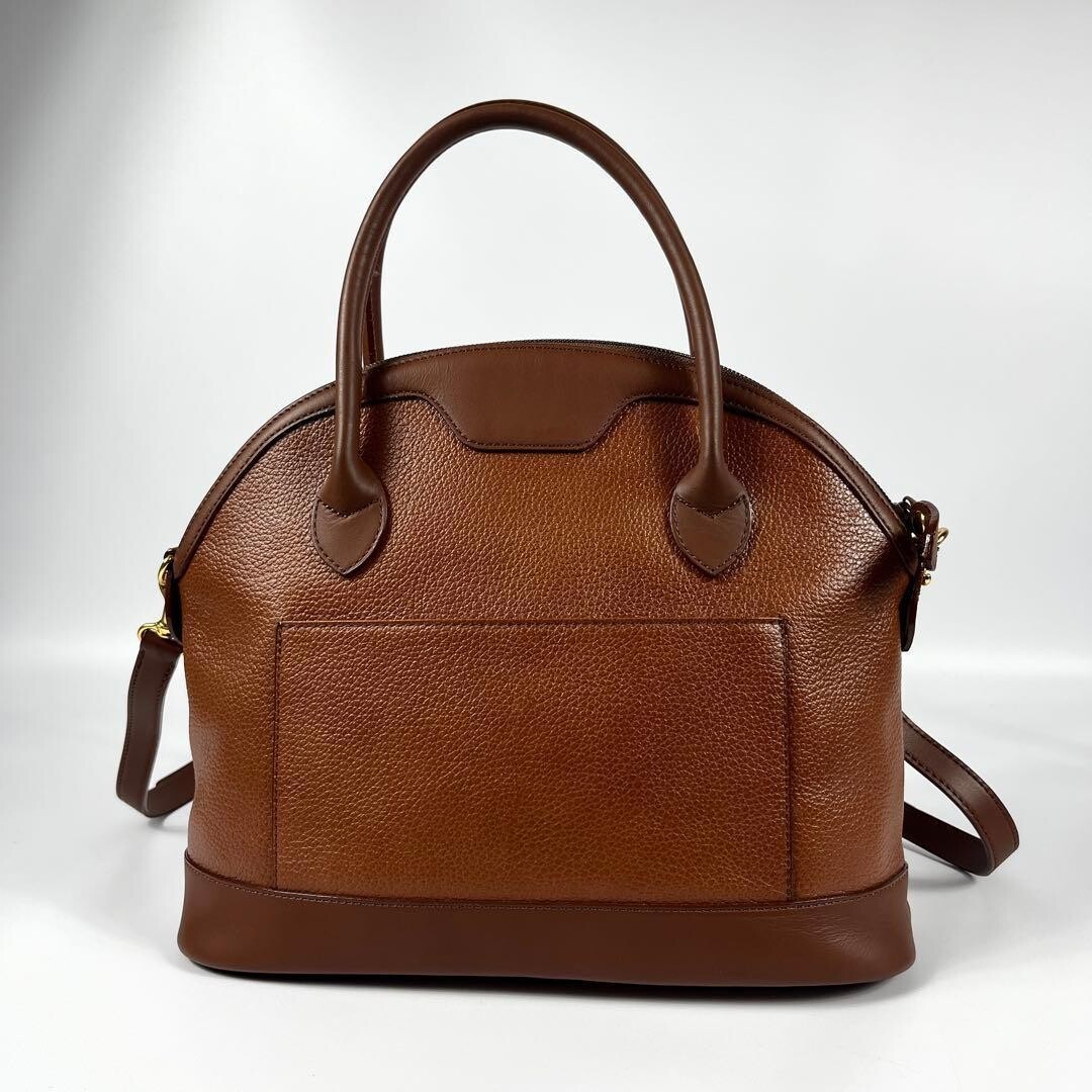 Burberrys 2Way Nova Check Leather Shoulder Bag Brown Auth