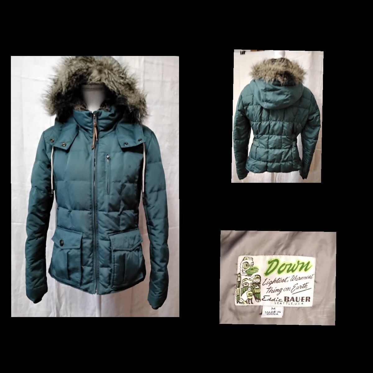Eddie Bauer Dark Teal Yukon Down Jacket Women’s Medium Great Shape INV#Z3444