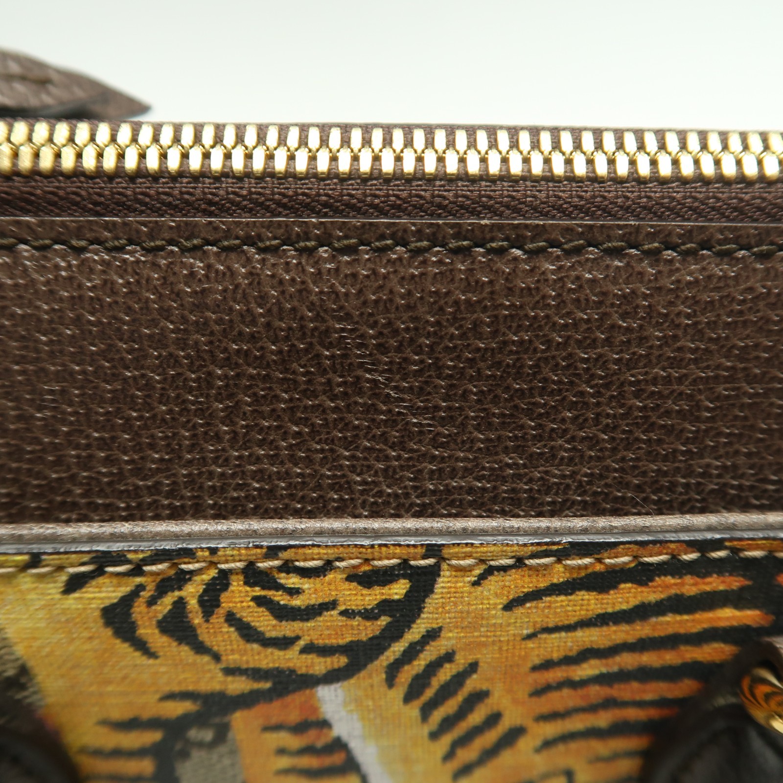 Gucci Blooms Brown GG Bengal Tiger Canvas Satchel T10400162