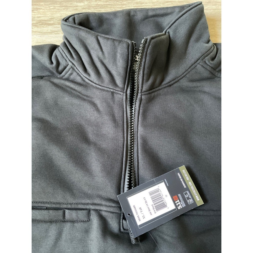 5.11 Tactical Job Shirt 1/4 Zip 2.0 Black Size Extra Large Tall New With Tags