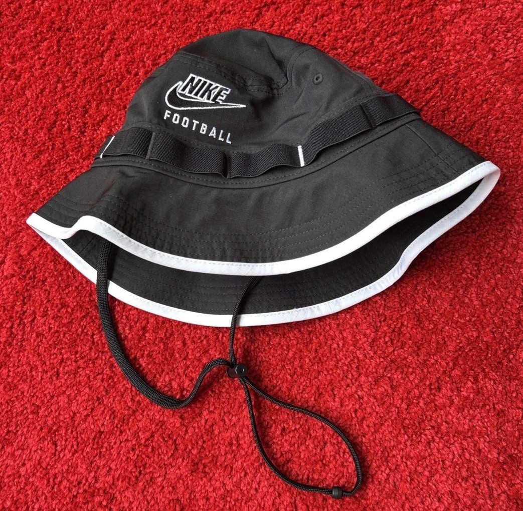 Nike OnField Football Dri-Fit Apex Boonie Bucket Hat Cap Size Small Black White