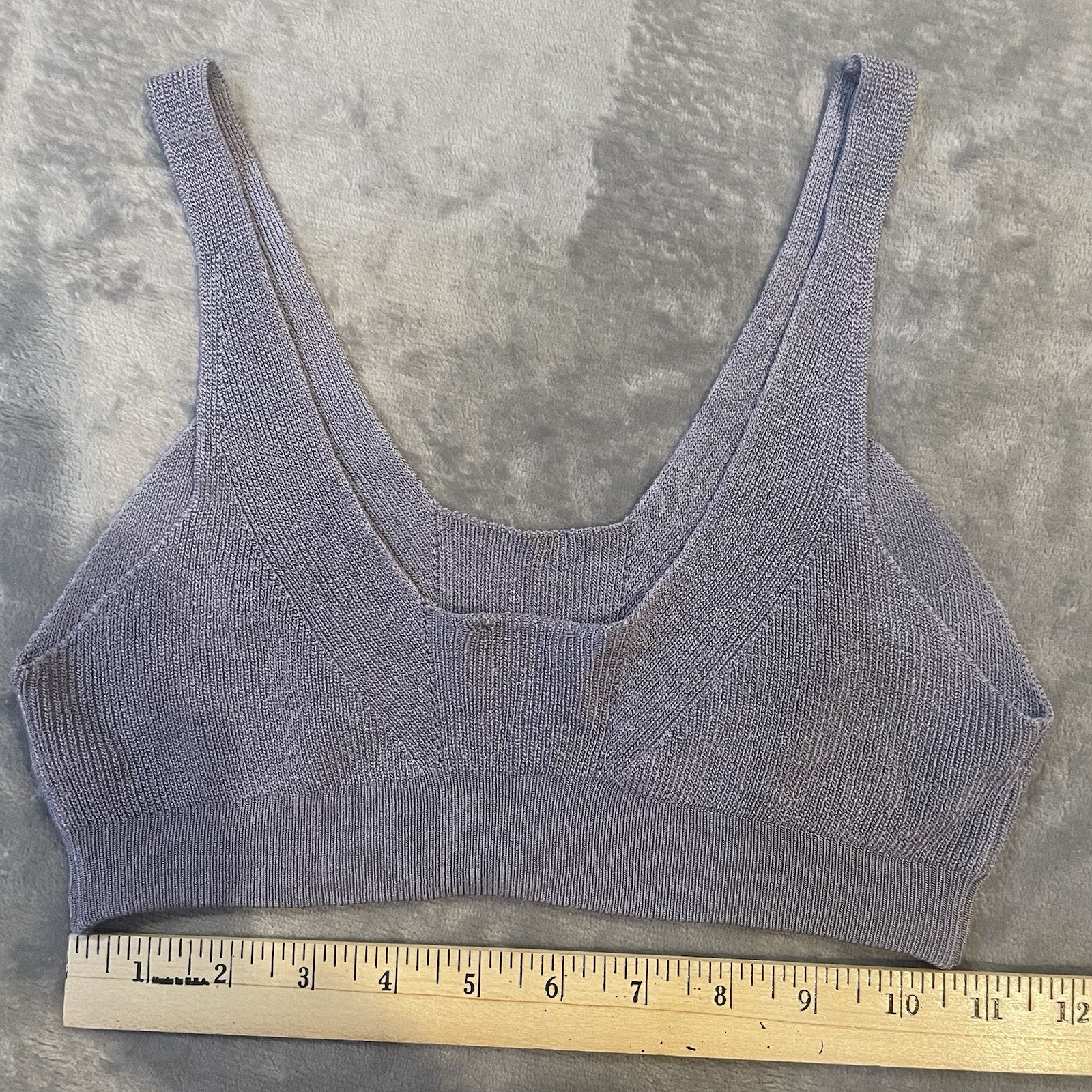 Free People Intimately Everyday Lou Scoop Bralette Lavender Purple Ribbed S/M