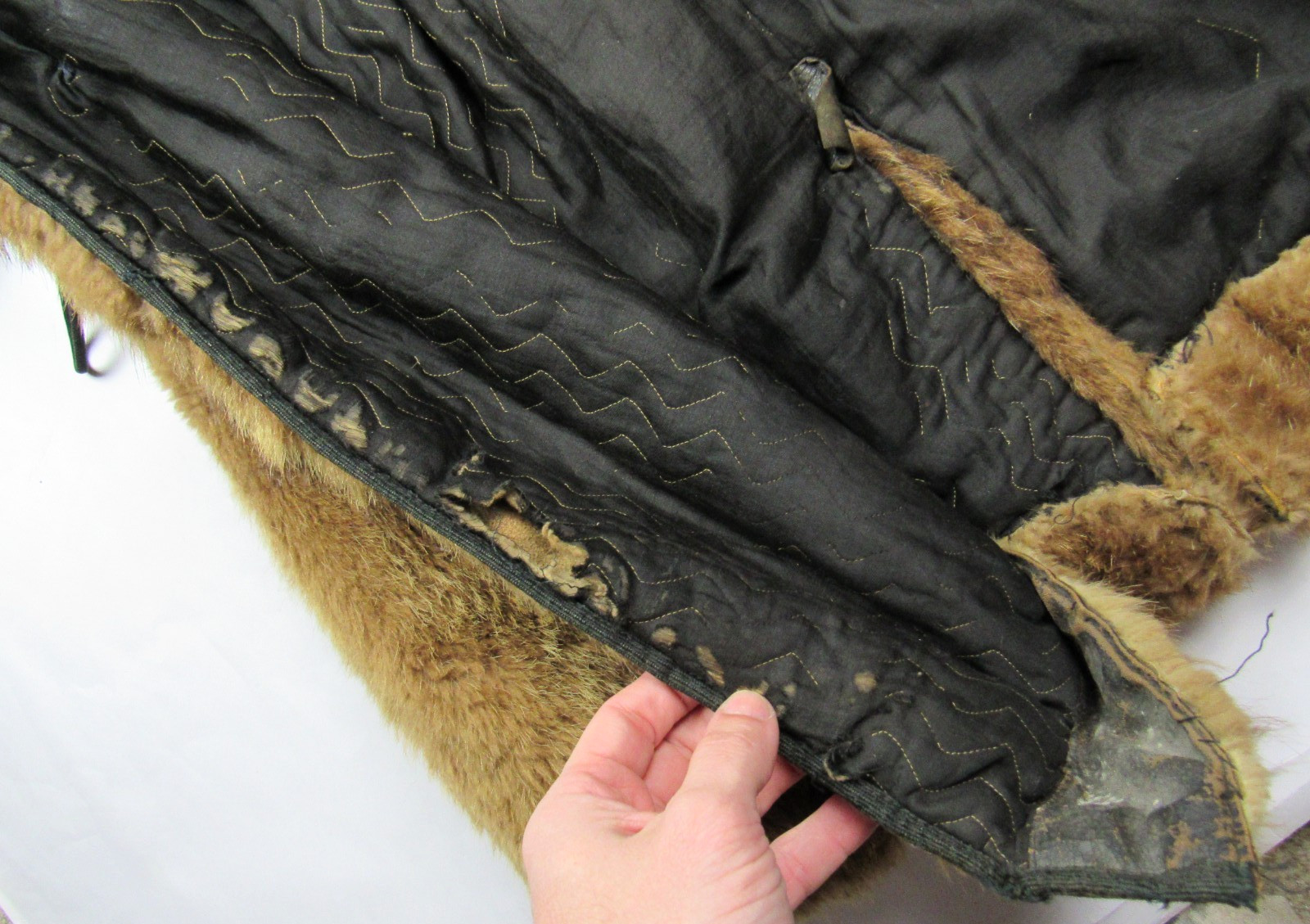 Antique 1800s / 1900s Long Frontier Fur Trapper Mountain Man Grizzly Coat Vtg