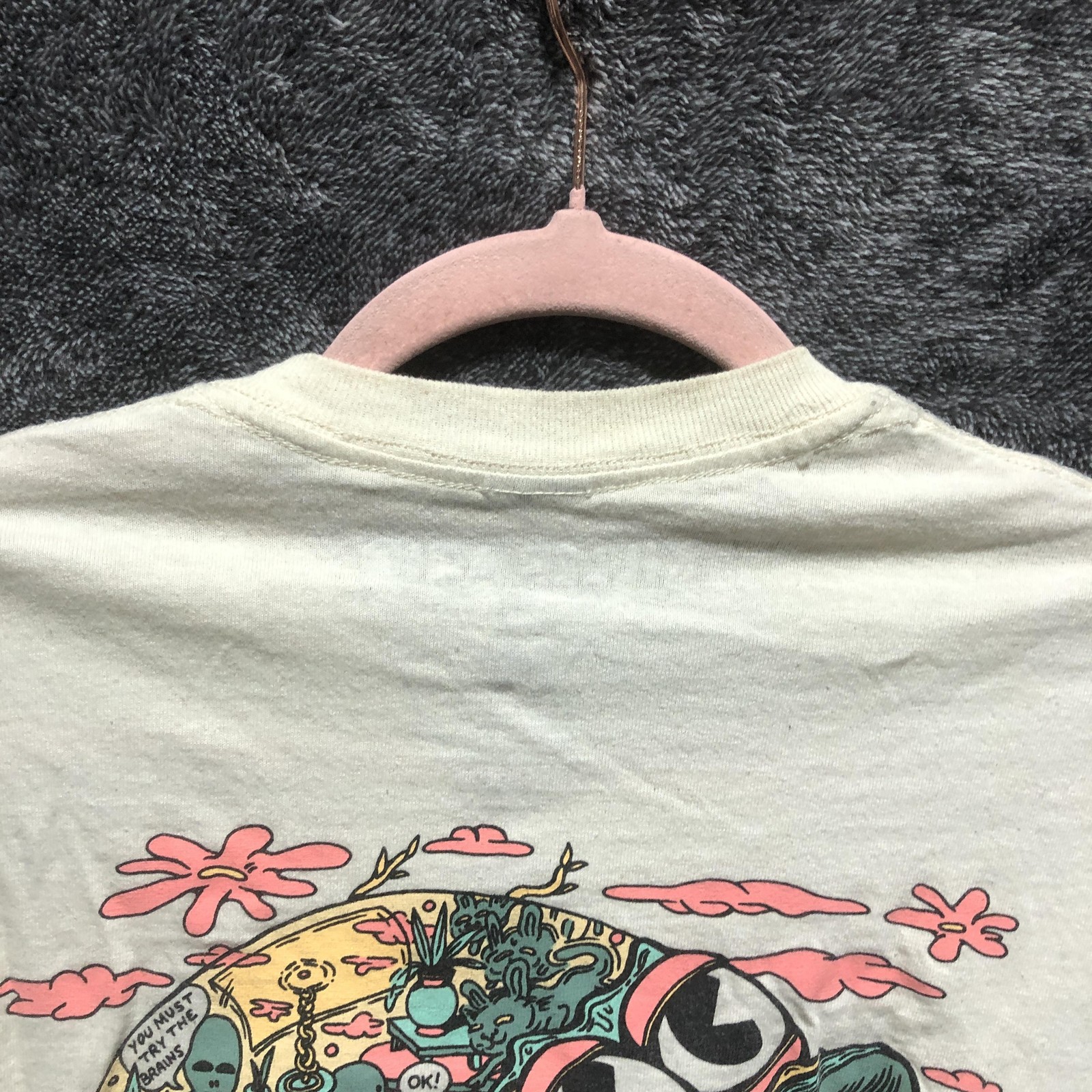 Killer Acid Shirt Mens M White Graphic Tee Tagless Crew Neck Cartoon Print