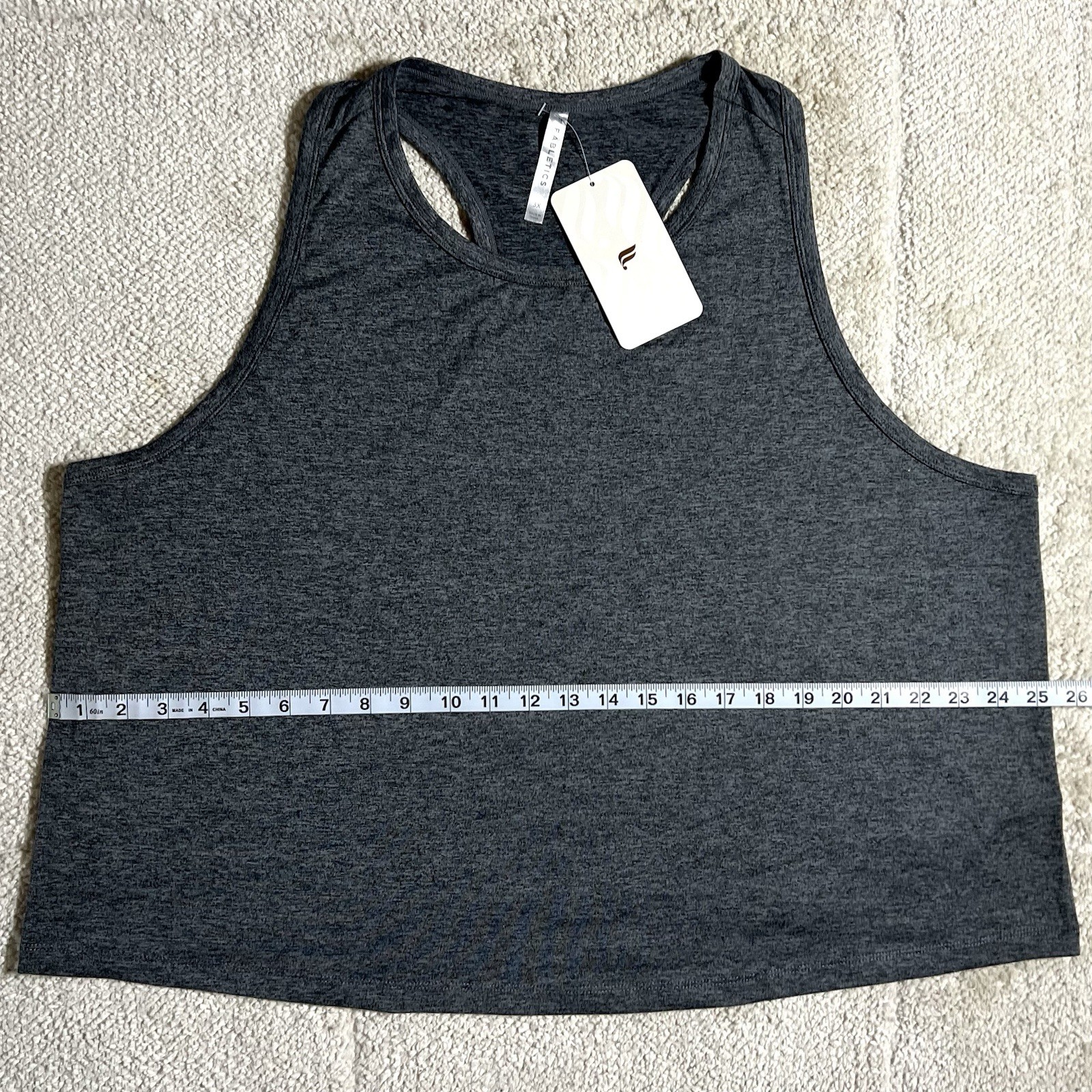 Fabletics Plus Size Tank Top 3X Grey Mesh Racerback Activewear Gym Yoga Workout