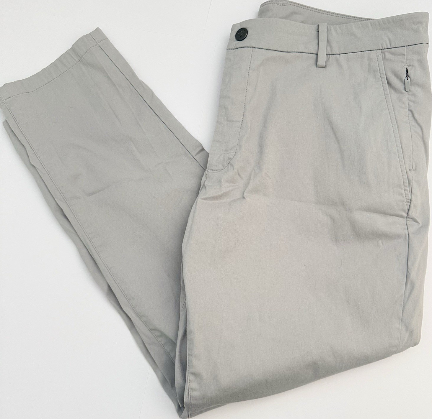 Birddogs Men’s Lt Gray Casual Pants Cotton Nylon Elastane Straight Flat Front 36