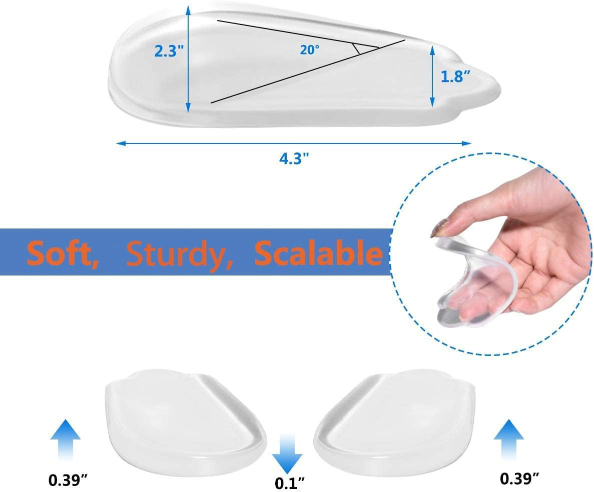 4 Pairs Orthopedic Insoles for Men and Women, Medial & Lateral Heel Wedge Silico