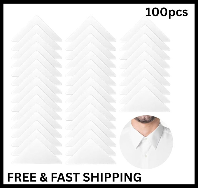 100pcs Collar Stays for Shirts Men Women Triangle Adhesive Polo Collar Support