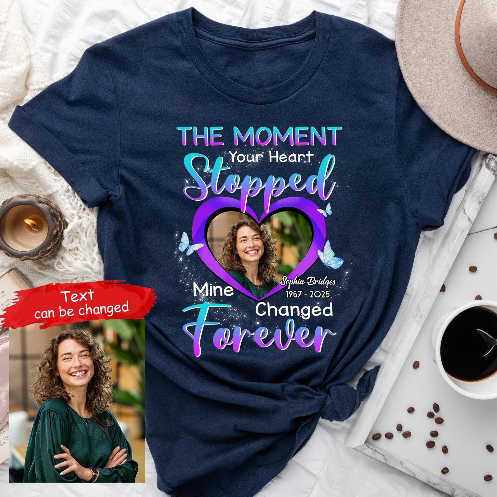 Custom Photo Memorial T-Shirt In Loving Memory Gift
