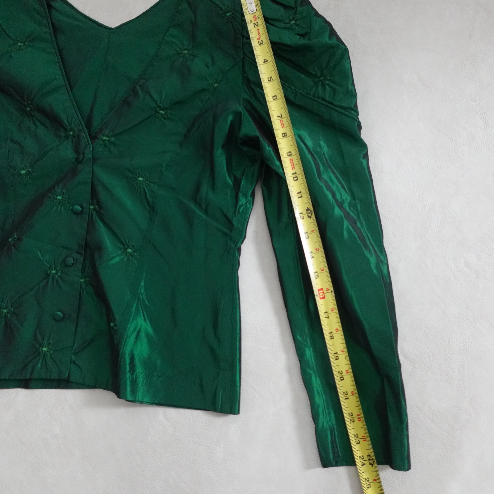 Elegant Vtg Watters Watters Emerald Green Taffeta Dress Size 12 Mother of Bride
