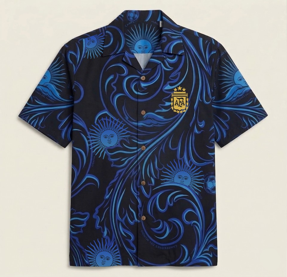 Argentina 2026 National Team inspired hawaiian shirt, home away shirt
