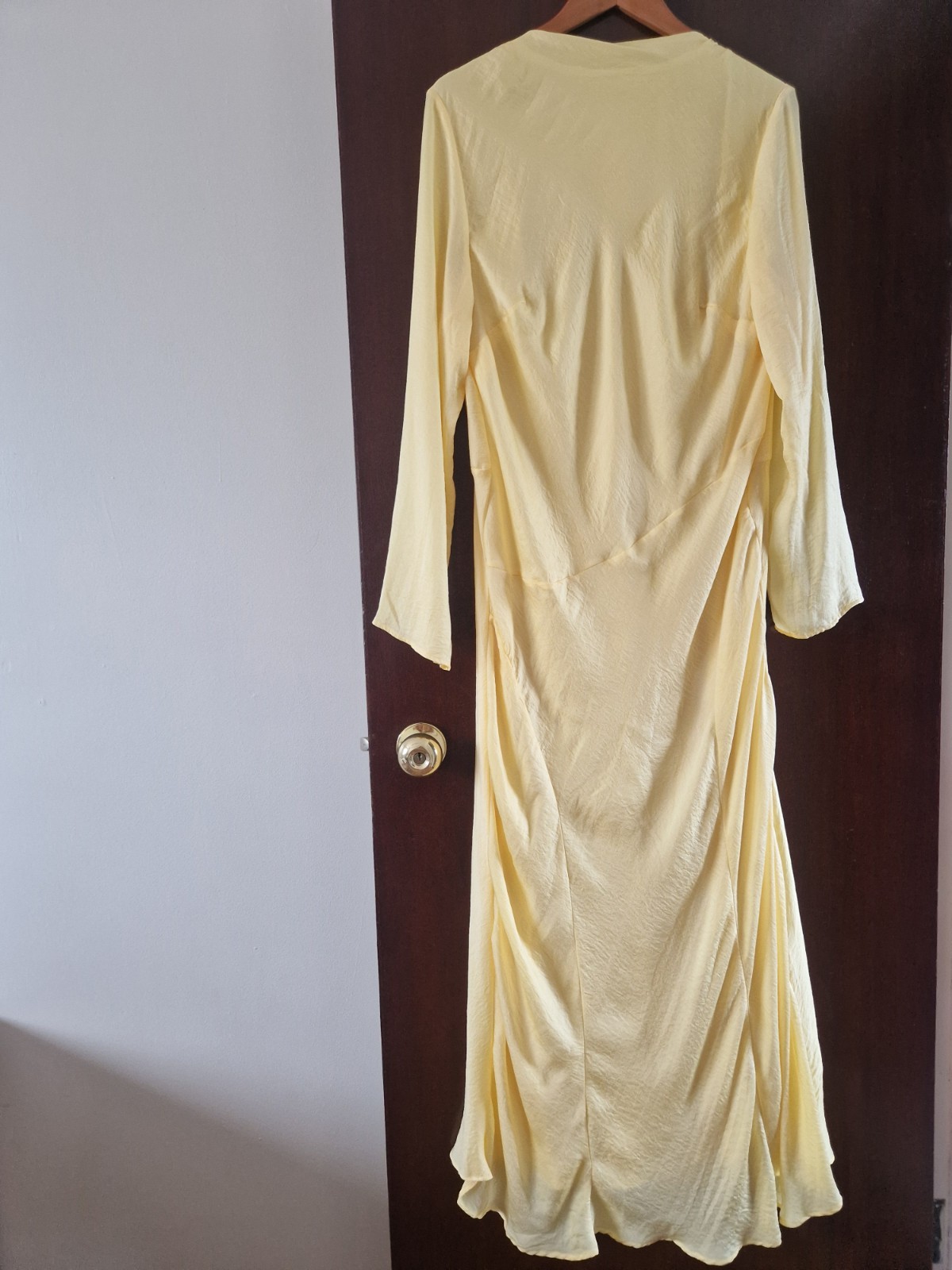 Asos Design Long Dress Size 18 Yellow Summer Wedding Occasion Party Graduation