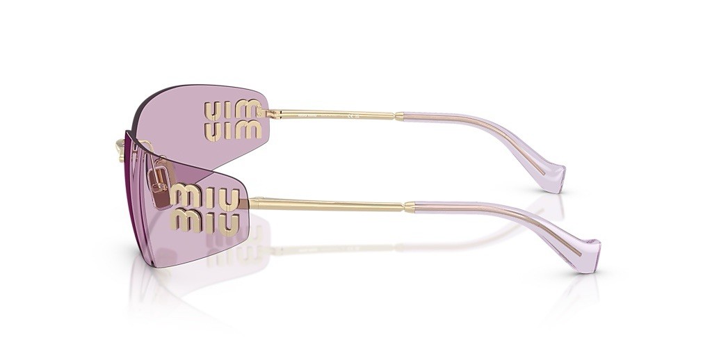 Miu Miu MU A51S ZVN90O Pale Gold Pink Women Wrap Sunglasses AUTHENTIC
