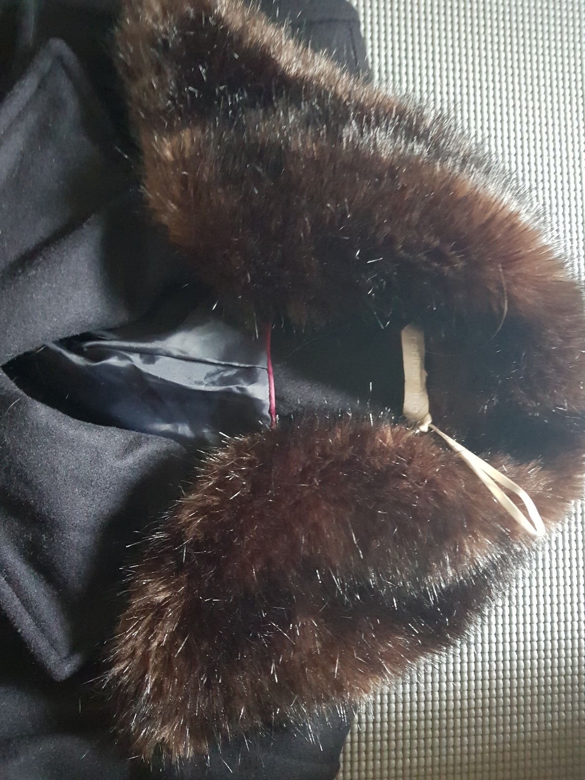 Red Herring Navy Double Breasted Coat with Detachable Faux Fur Collar 8