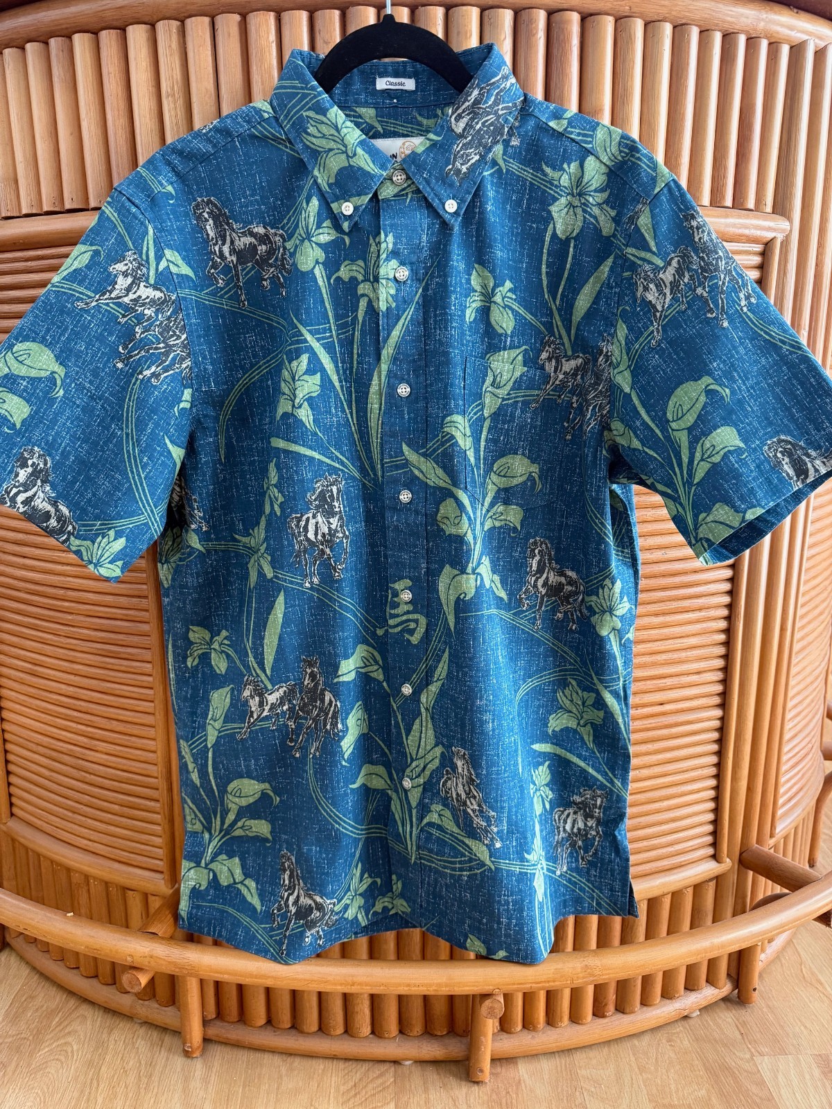 Reyn Spooner Men’s “YEAR OF THE HORSE 2026” NWT Dark Teal Classic Fit Shirt Size