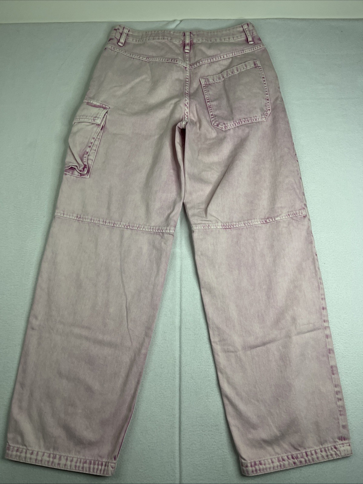 $325 rag & bone Nora Cargo Jeans in Pink Acid 27 Baggy Wide Leg Streetwear