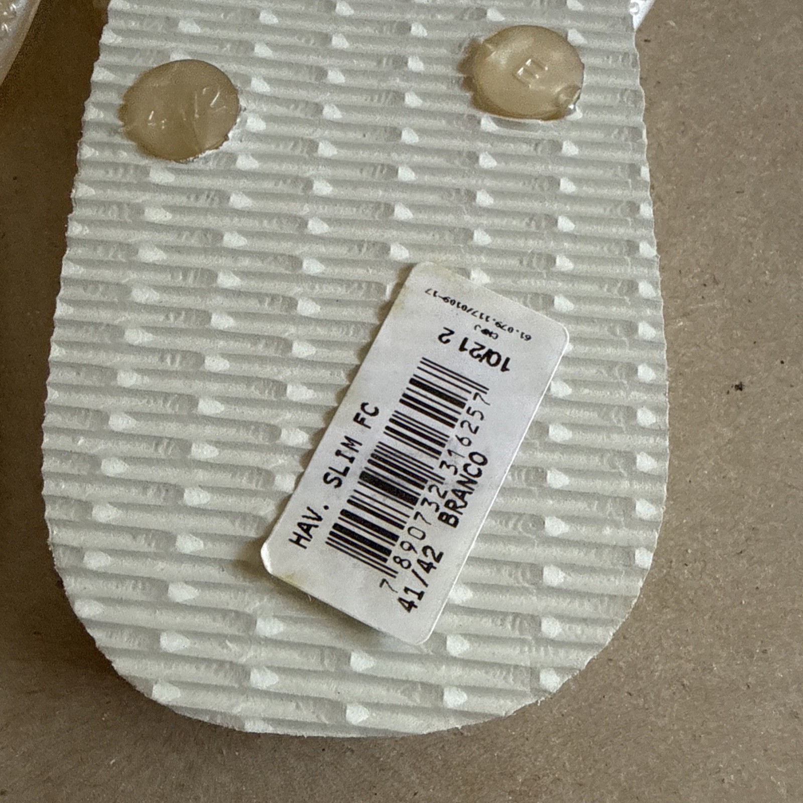 Havaianas Slim White Pearlized Straps 41/42 – New