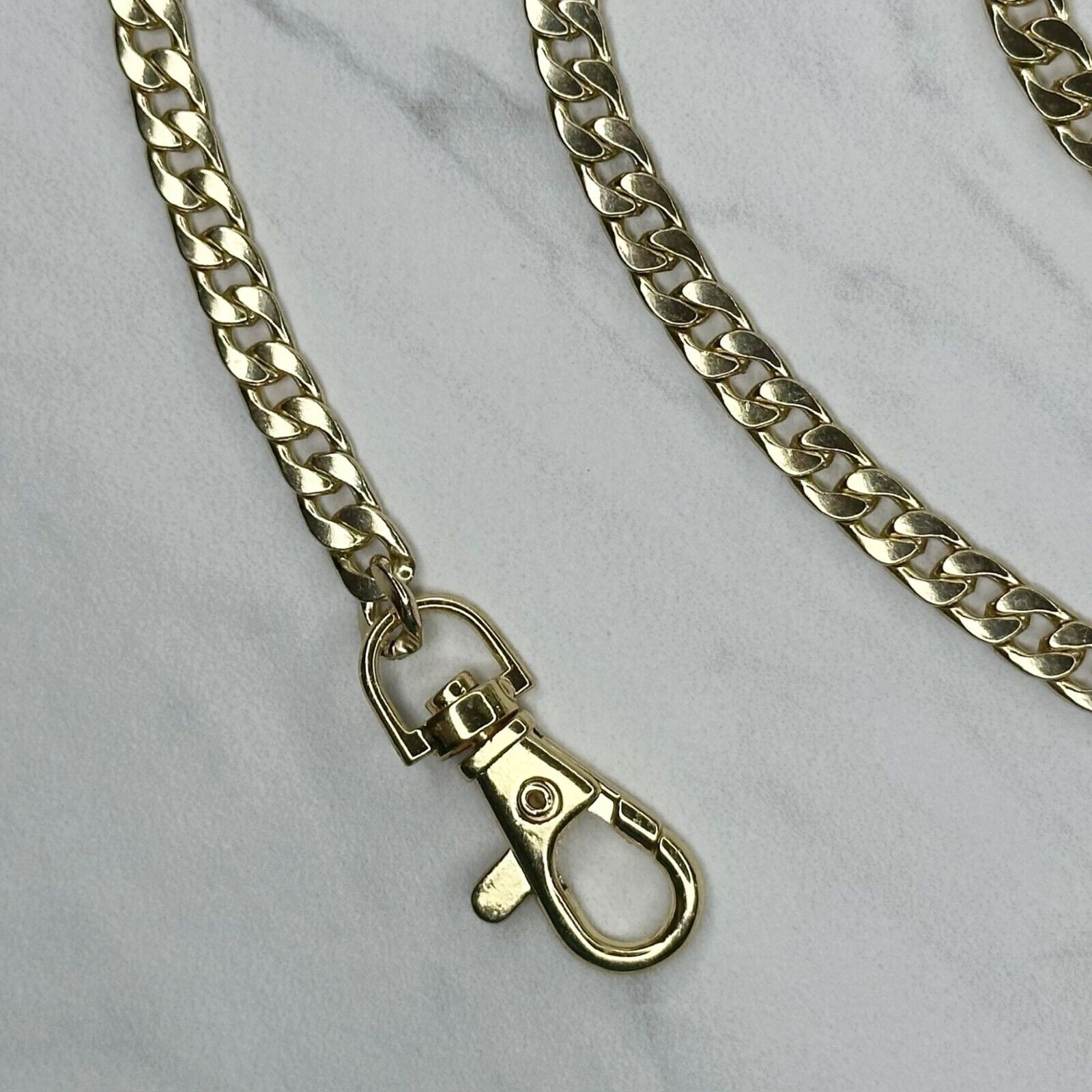 Gold Tone Skinny Flat Chain Link Purse Handbag Replacement Strap 46″