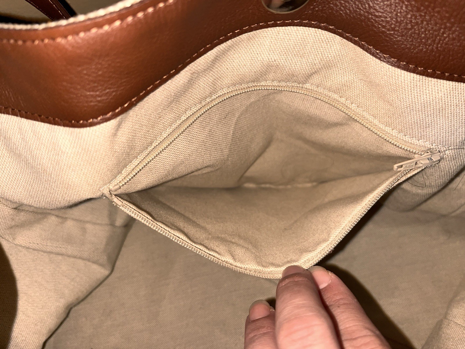 Mark & Graham Italian Linen Genuine Leather Tote Bag Made in Italy Monogram MSH