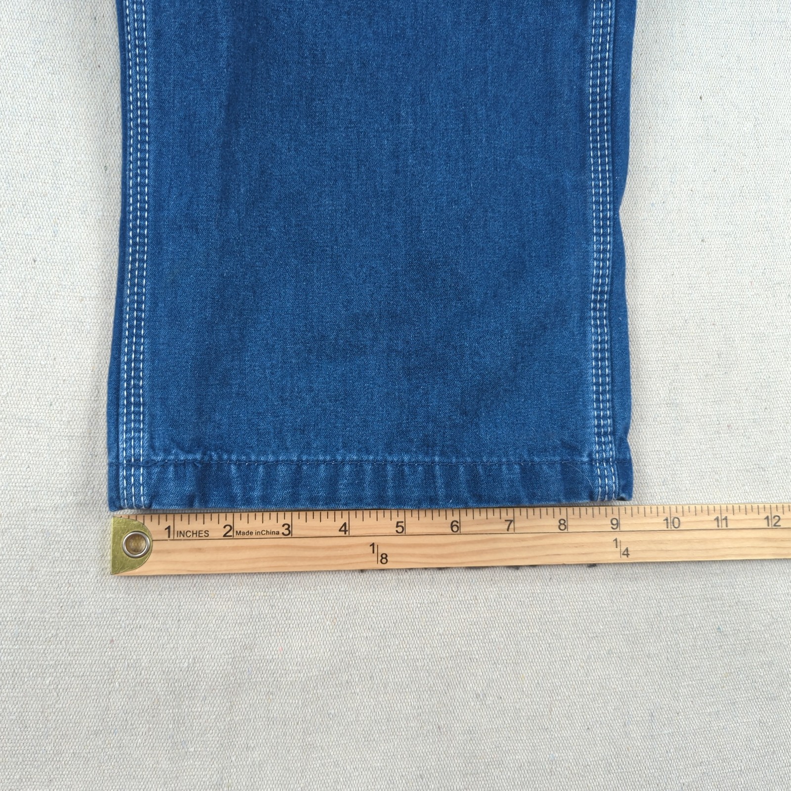 Liberty Overalls Mens 34×30 Blue Denim Utility Hammer Loop Carpenter Workwear
