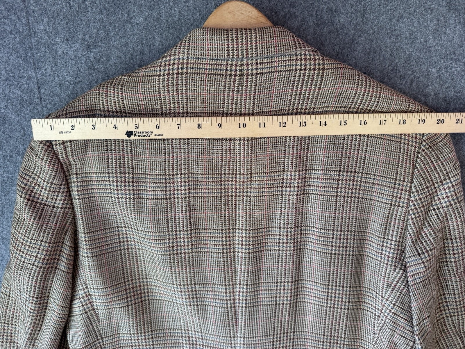 Brooks Brothers Men’s Brown Plaid Tweed Silk Linen Wool Sport Coat 44 Made Italy