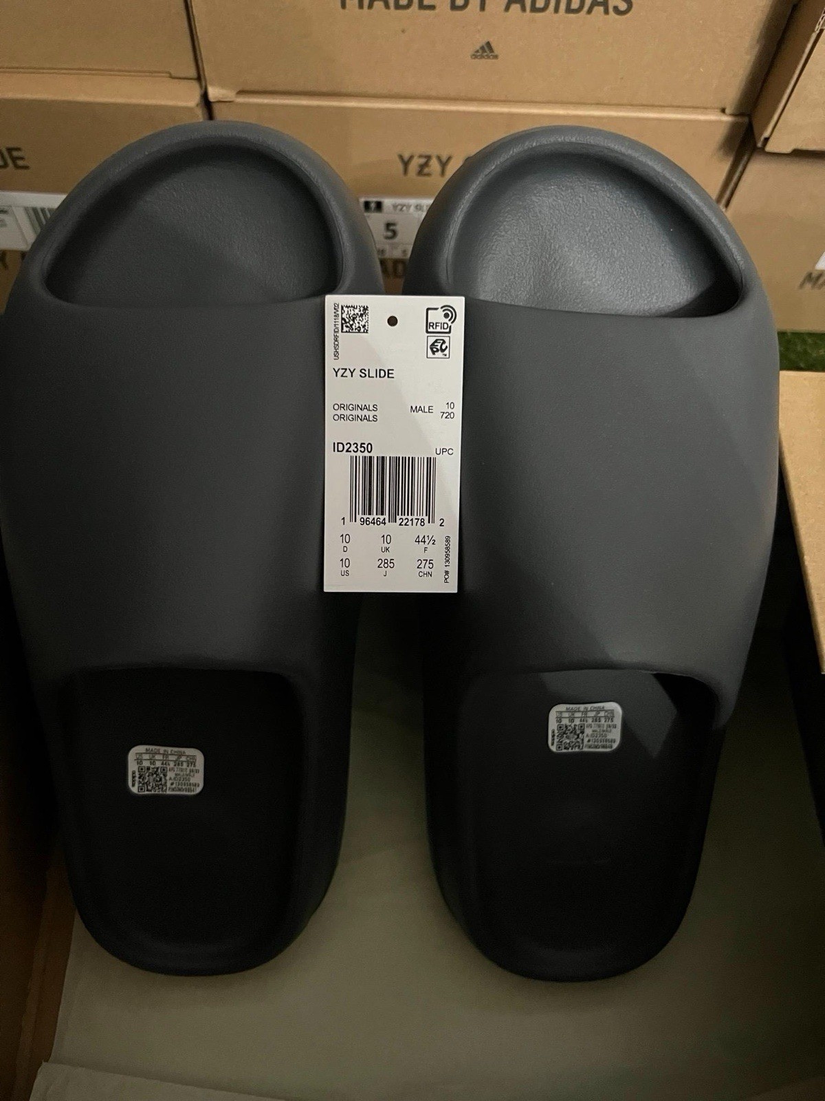 Adidas Yeezy Slide Slate Grey Men’s Size 10 DS ID2350 100% Authentic Brand New