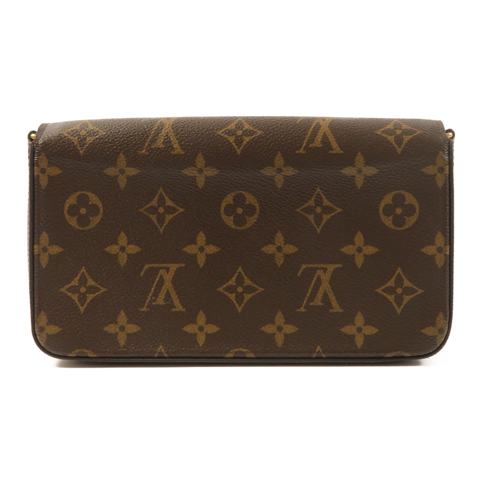 LOUIS VUITTON GHW Felicie Pochette Chain Shoulder Bag M81896 Monogram Brown Red