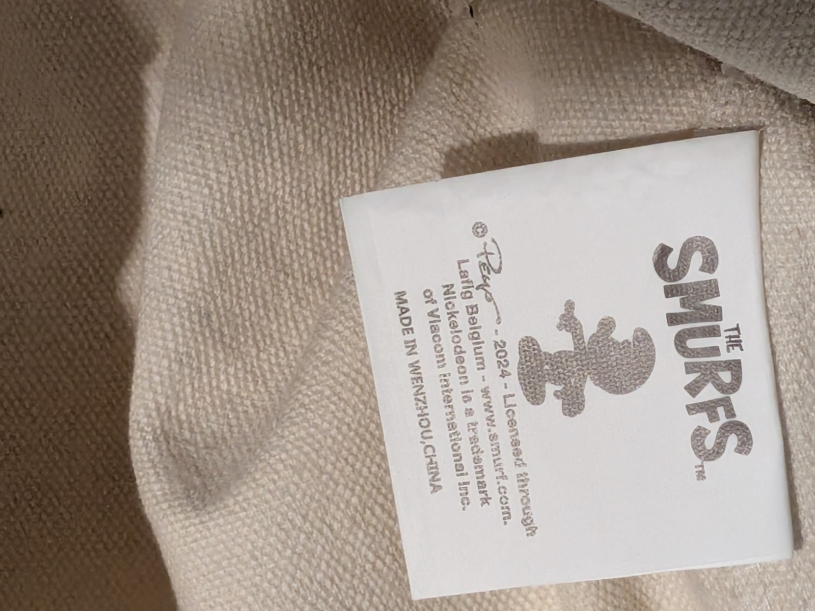 The Smurfs Canvas Tote Bag NWT Mushroom Village Graphic Grocery Shopping