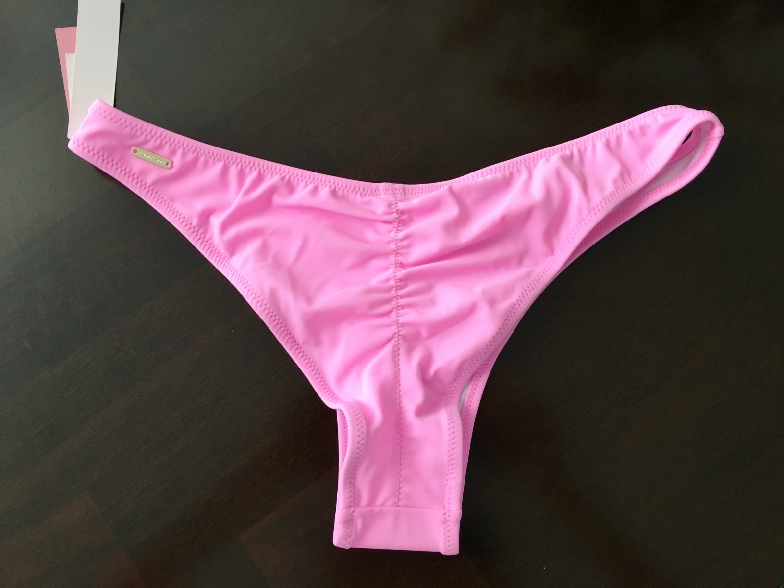 Victorias Secret VS Zuma Itsy Ruched Back Bikini Swim Bottom Pink Splash L Nwt
