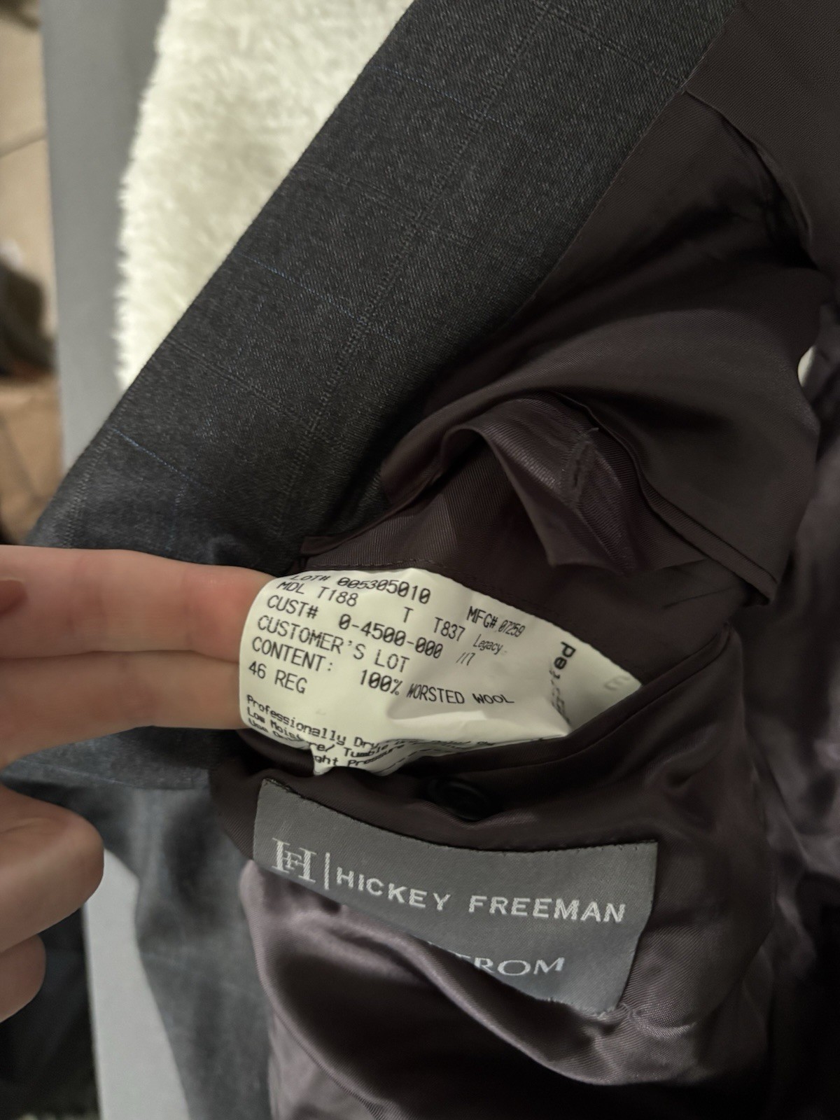 Hickey Freeman Loro Piana Men’s Gray Wool Sport Blazer Jacket Size 46R 2 Button