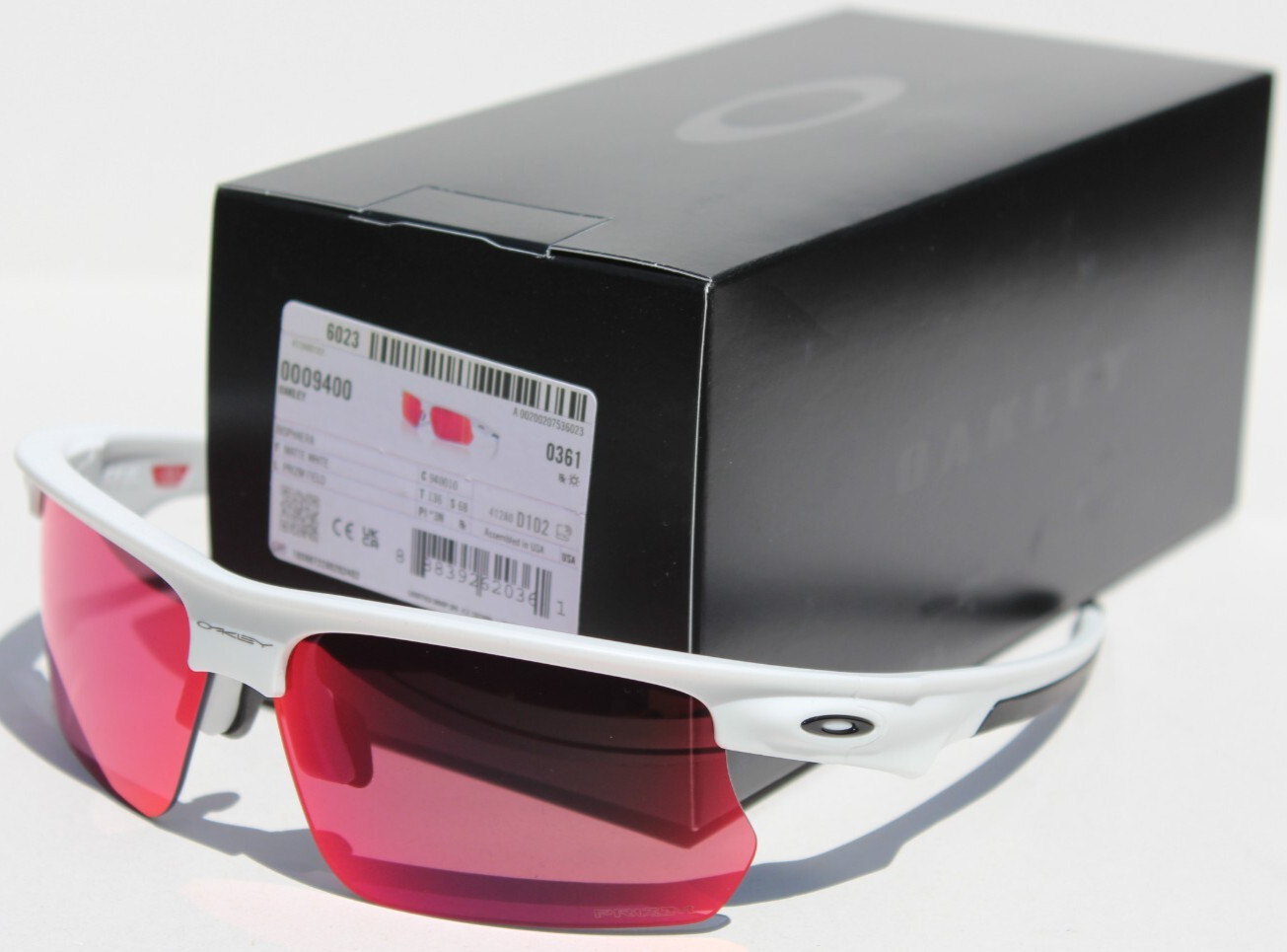 OAKLEY Bisphaera Sunglasses Matte White/Prizm Field OO9400-10 NEW Sport