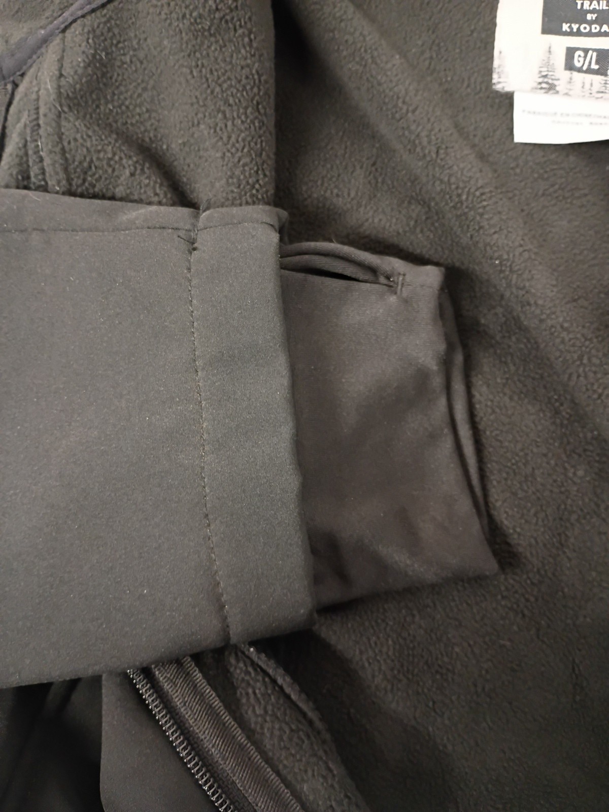Black Jacket Lined Zip Pockets Thumb Hole Cuffs From Freedom Trail by Kyodan
