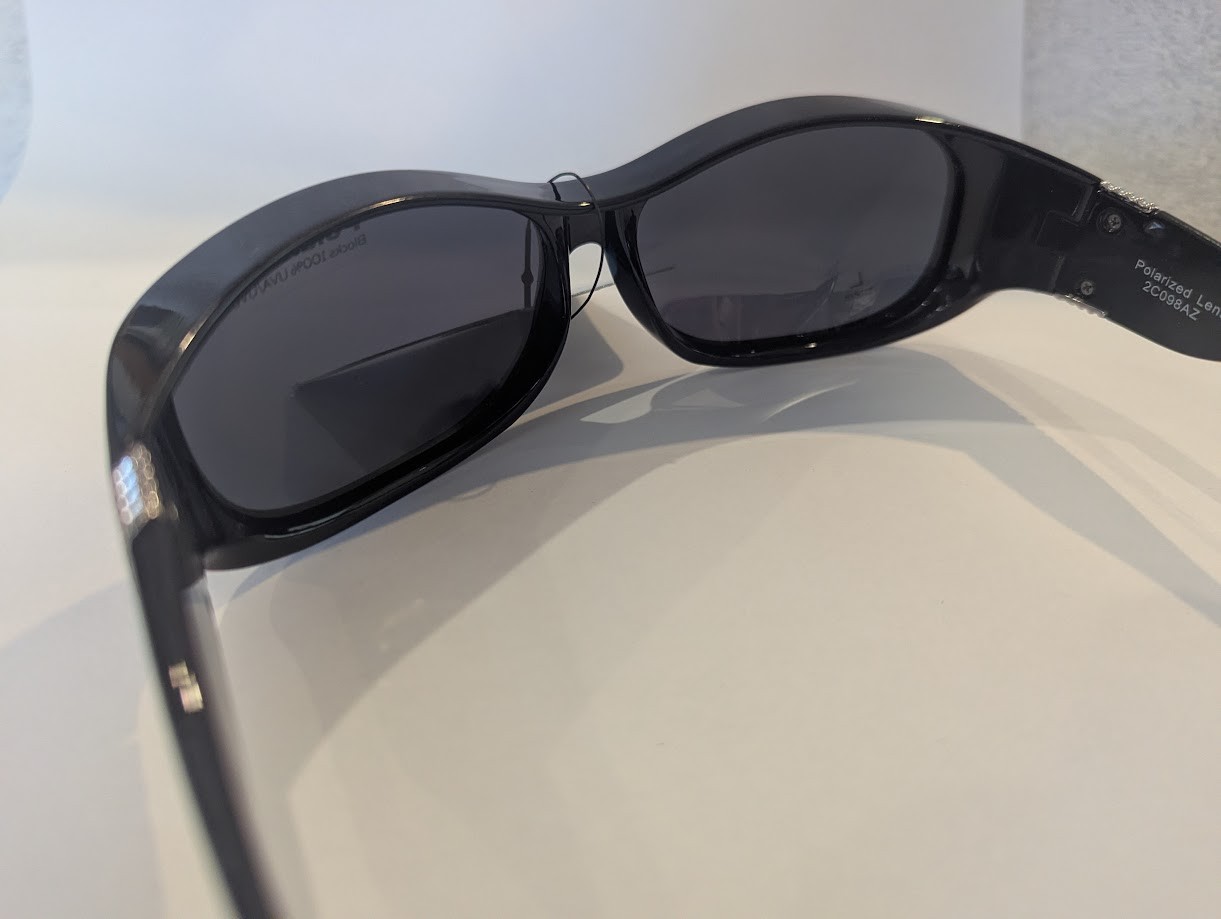 SolarShield Black Polarized Sunglasses Fit Over 100% UVA/UVB Size L