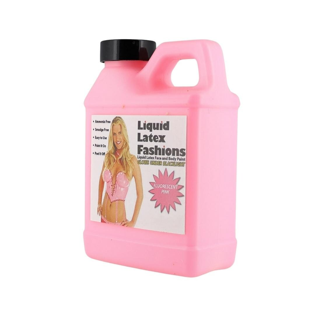 Latex Fluorescent Pink 8 Fl Oz, Face and Body Paint GLOWS UNDER BLACKLIGHT!