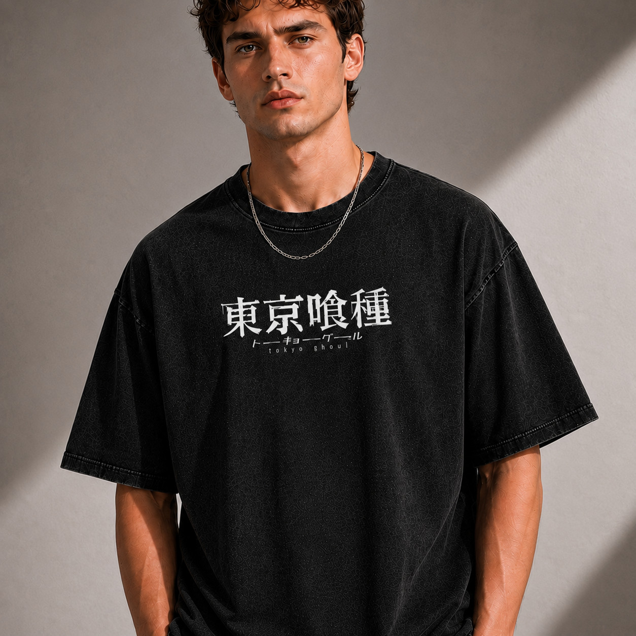 Tokyo Ghoul Ken Acid Washed Oversized Anime T-Shirt Graphic Tee