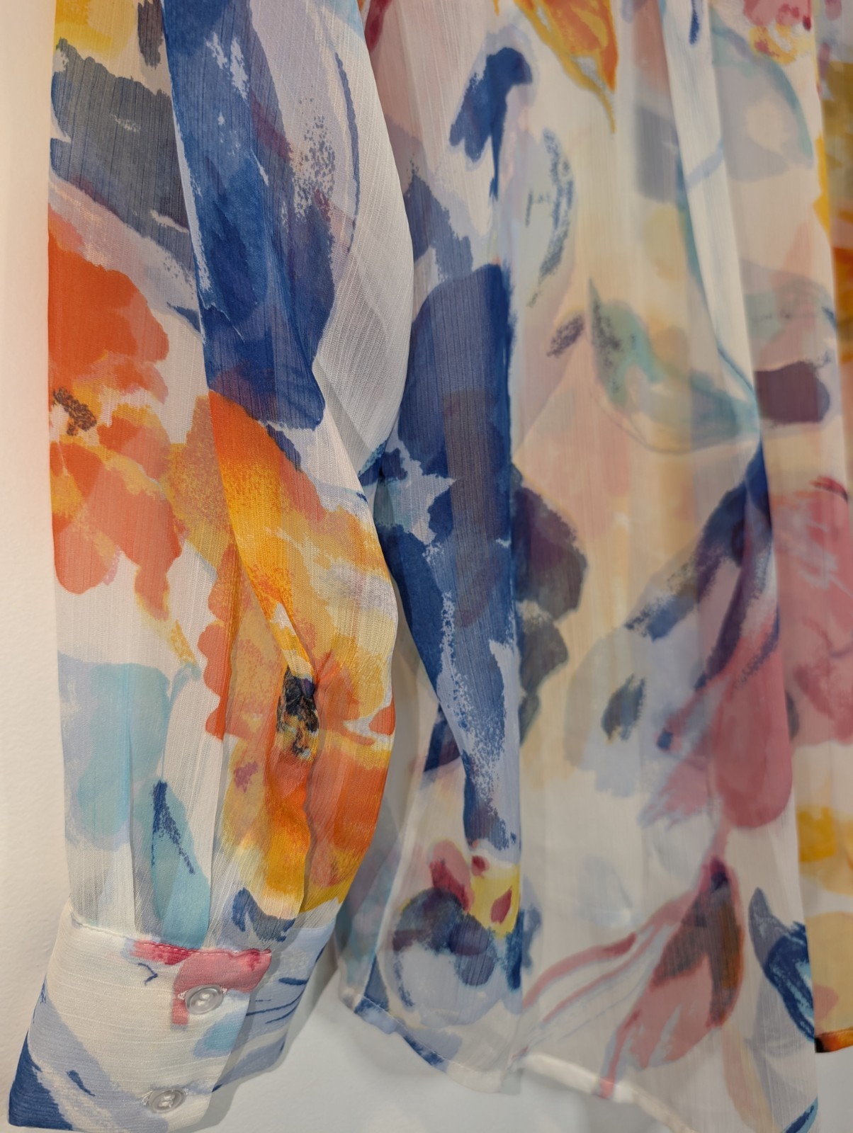 Vero Moda Top Watercolour Blouse Semi Sheer New Tags Medium Floral RRP $99.95