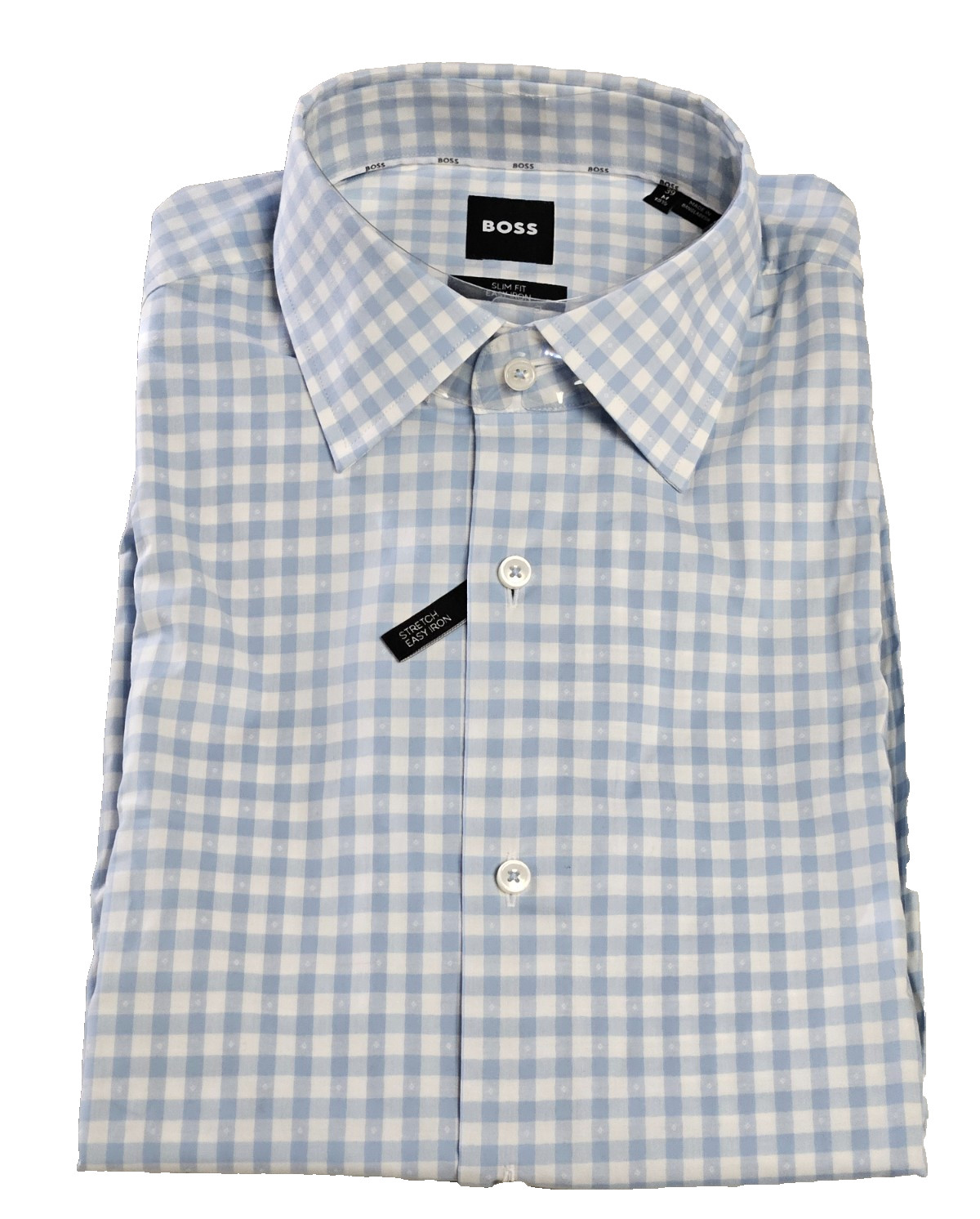 Hugo Boss Men’s Slim Fit Blue Cotton Dress Shirt 39 M 15 1/2